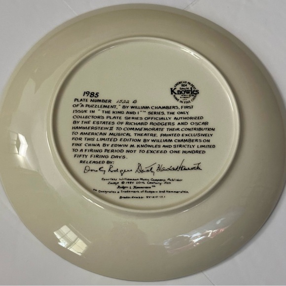 Vintage 1985 Knowles Collector Plate, A Puzzlement, King and I Series, Rare - Picture 12 of 12